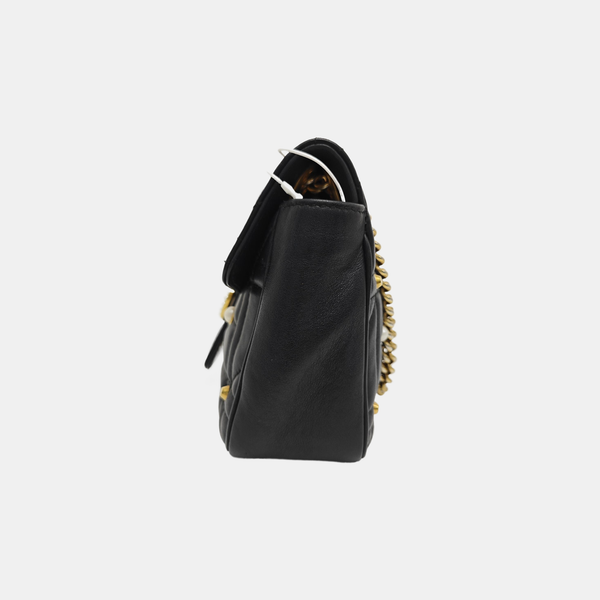 GG Marmont Medium Quilted Calfskin Black