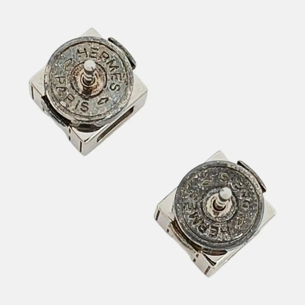 Cage D'h Metal Silver Stud Earrings