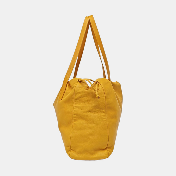 Calfskin Top Handle Bag Yellow