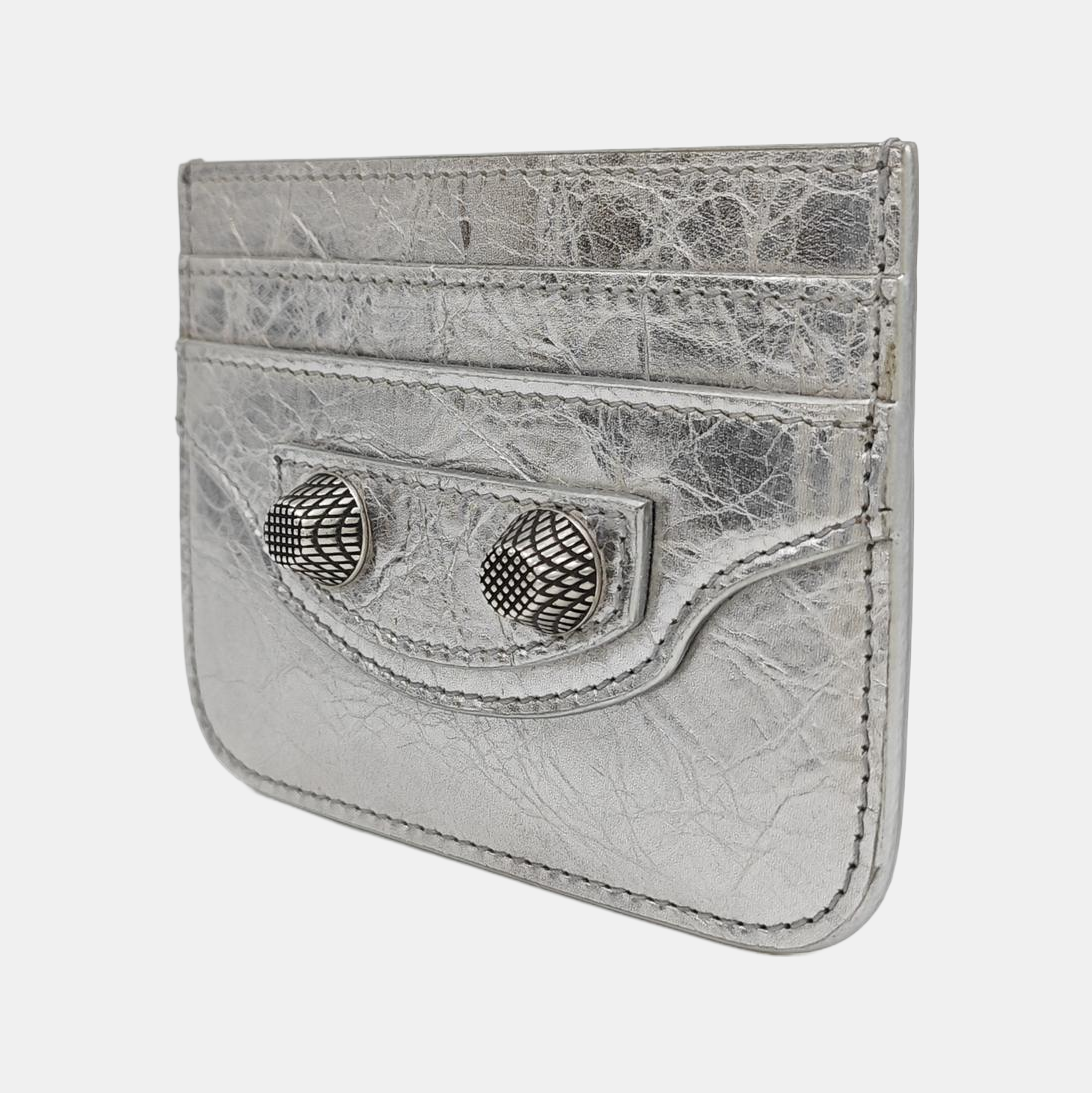 Le Cagole Lambskin Silver Card Holder