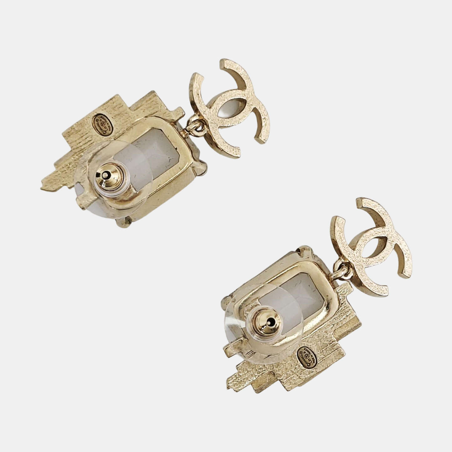 CC Logo Brass Gold Earrings
