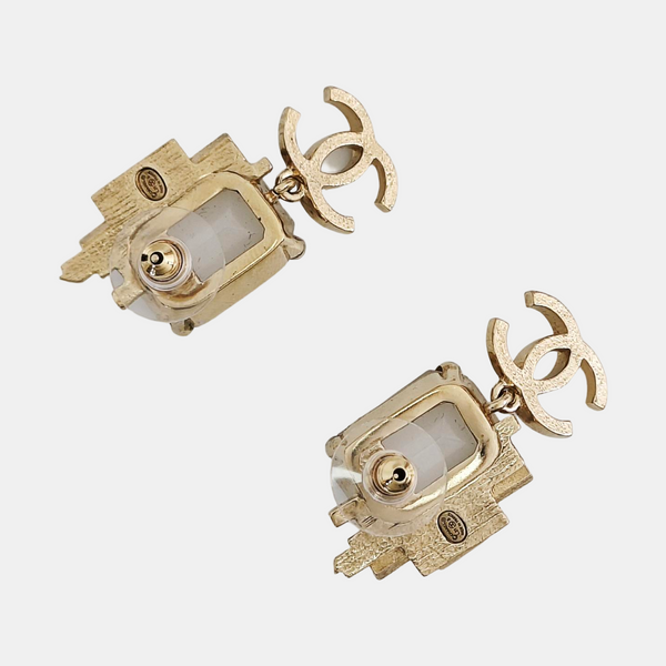 CC Logo Brass Gold Earrings
