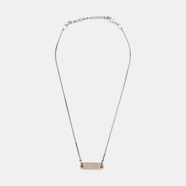 Dog Tag Metal Silver Necklace