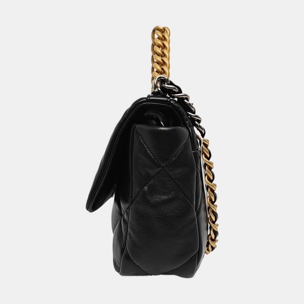 CHANEL 19 Small Quilted Lambskin Black