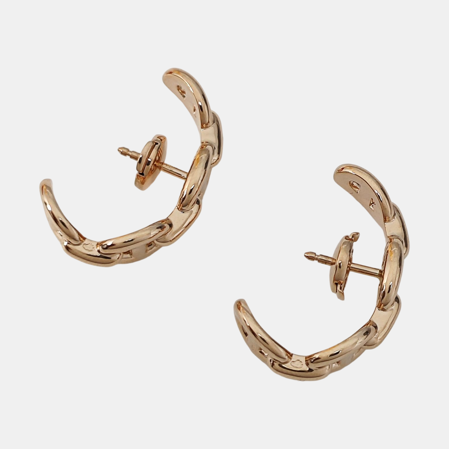 Chaine D'ancre Enchainee 18k Rose Gold Stud Earrings