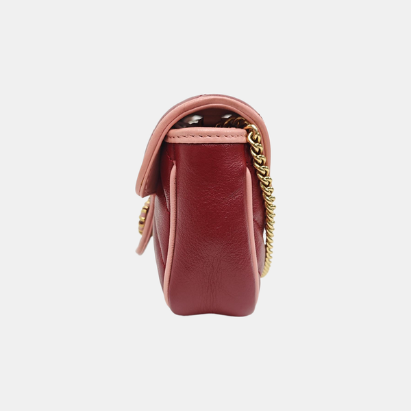 GG Marmont Super Mini Quilted Calfskin Red