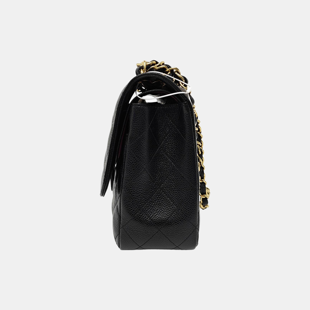 CLASSIC FLAP Jumbo Quilted Grained Calfskin Black