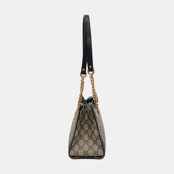 Candado pequeño Monogram lona revestida beige