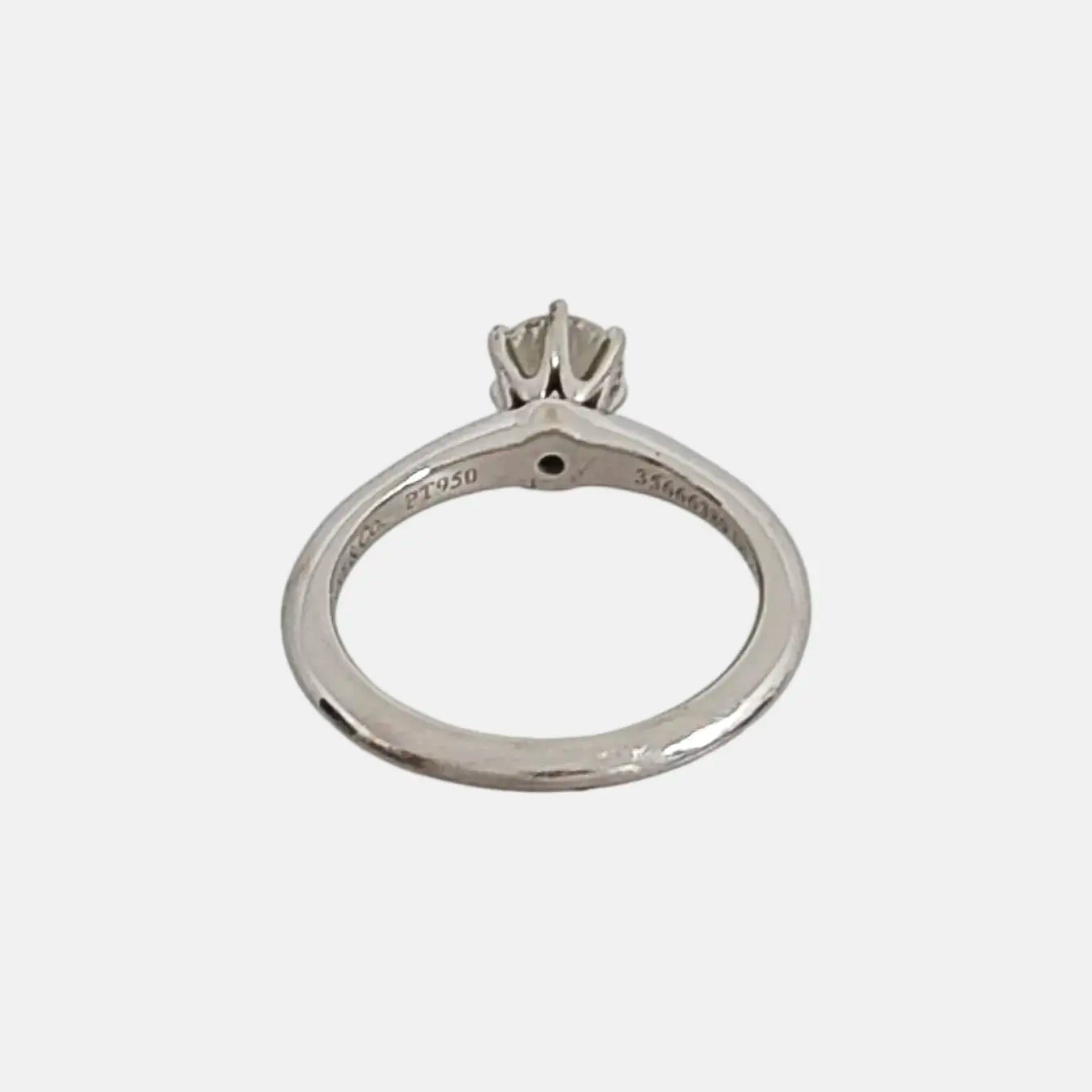 Tiffany Setting Platinum 950 Silver Ring EU 48