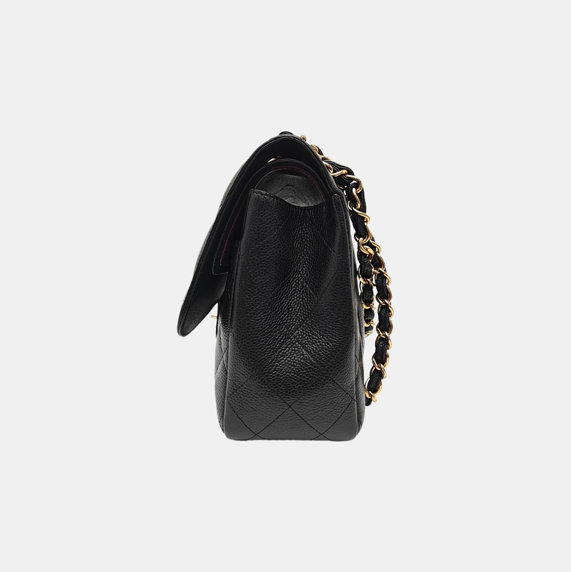 CLASSIC FLAP Jumbo Quilted Grained Calfskin Black