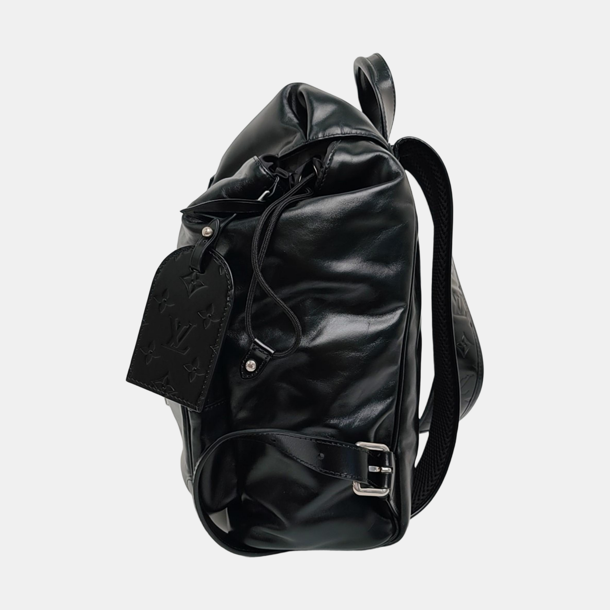 MONTSOURIS CARGO Monogram Calfskin Black