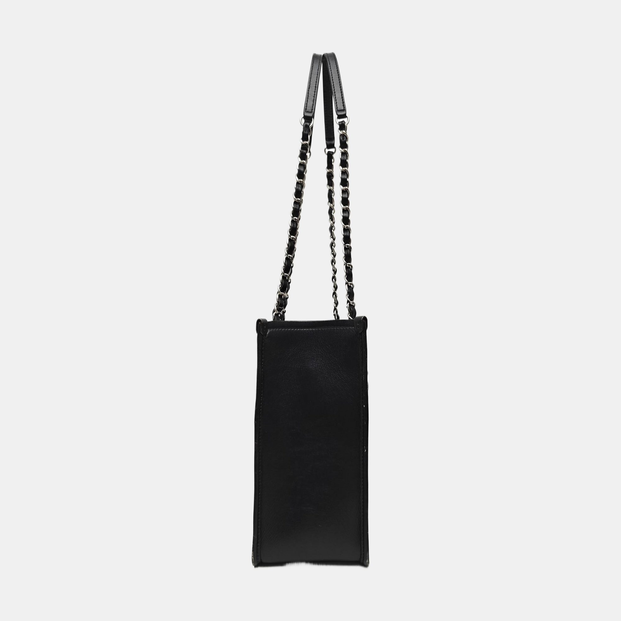 Quilted Calfskin Shoulder Bag Black