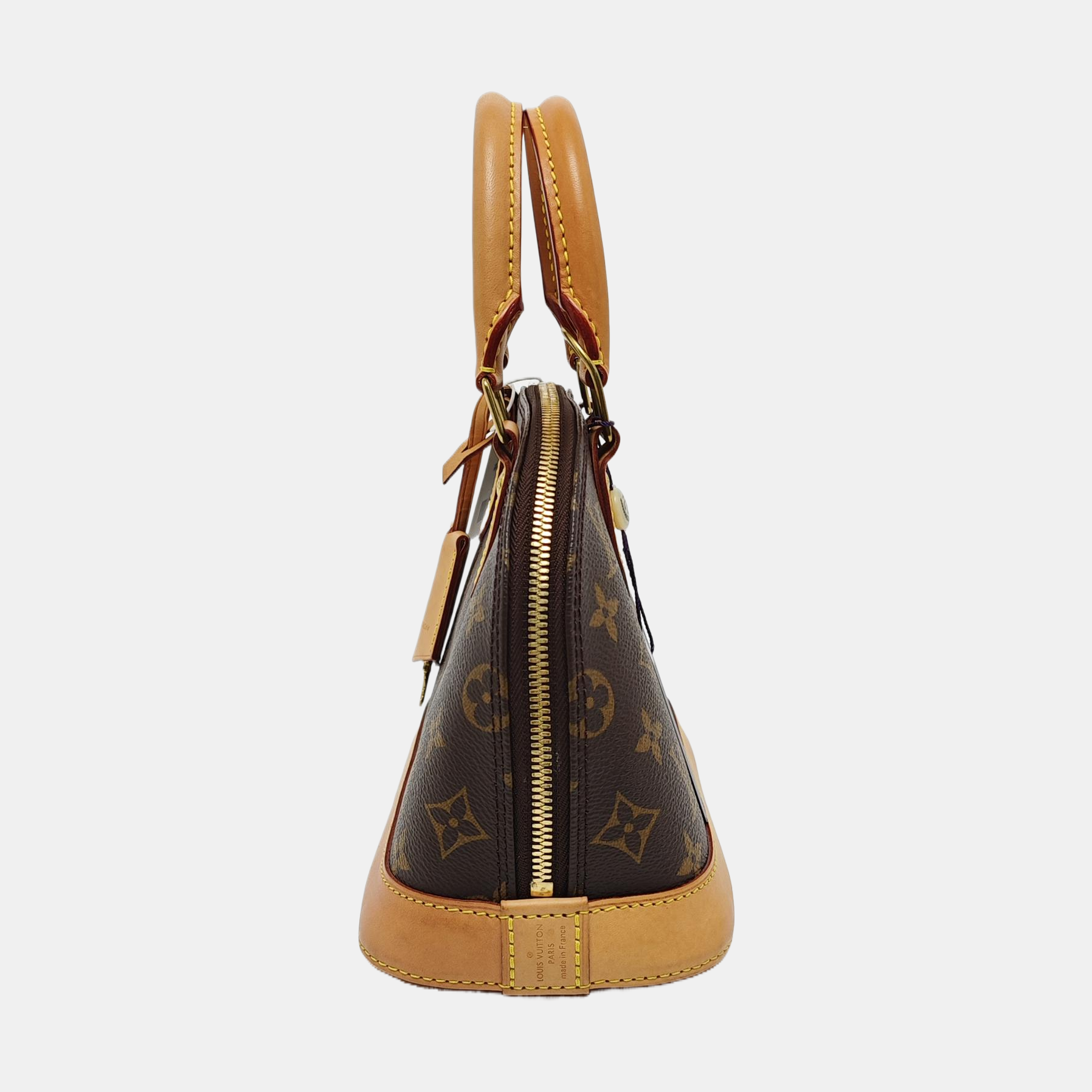 ALMA BB Monogram Coated Canvas Brown
