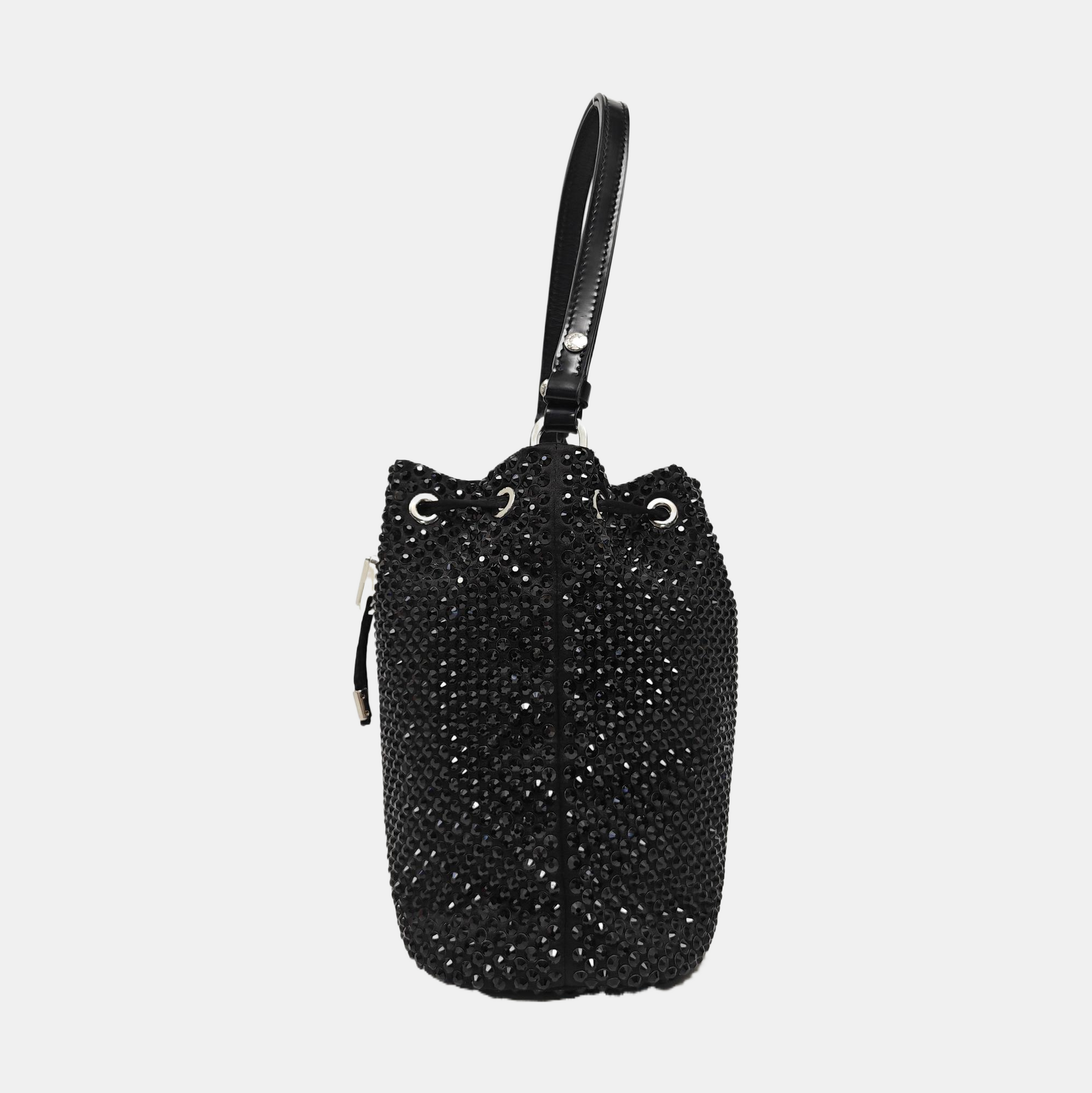 Lab-Grown Diamond Bucket Bag Black