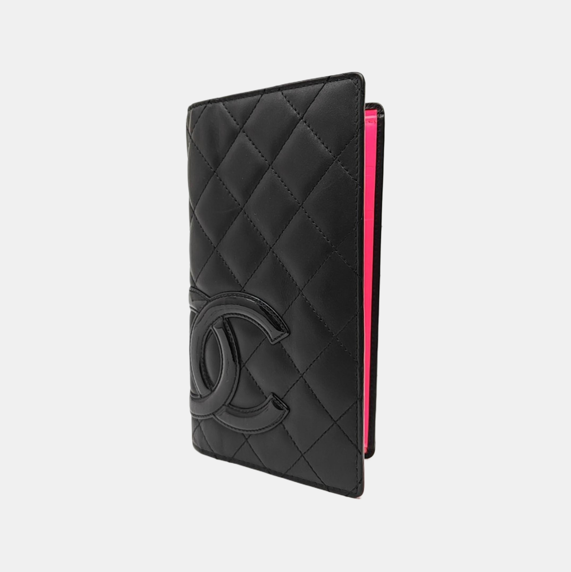 CAMBON Quilted Calfskin Black Wallet