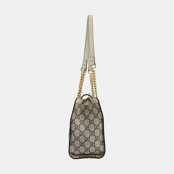 Padlock Small Monogram Coated Canvas Beige