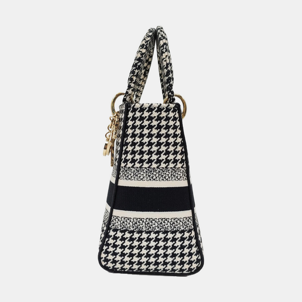 Authenticated pre-owned  Lady D-Lite Medium Canvas Black - Tote Bag at Looply