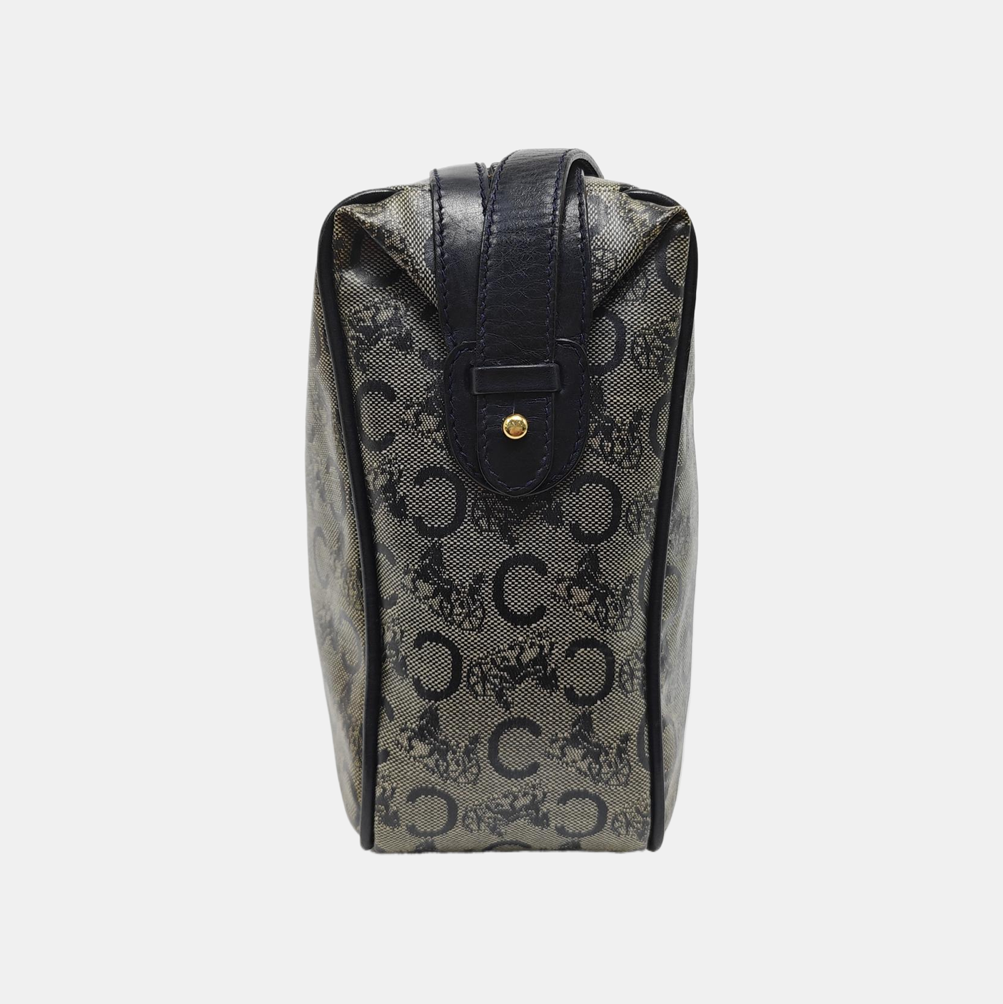 Coated Canvas Shoulder Bag Blue