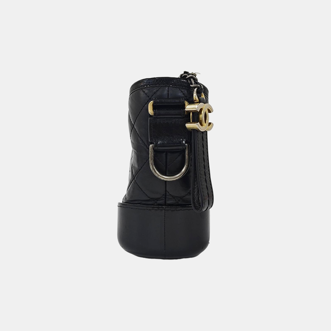 GABRIELLE Small Quilted Calfskin Black