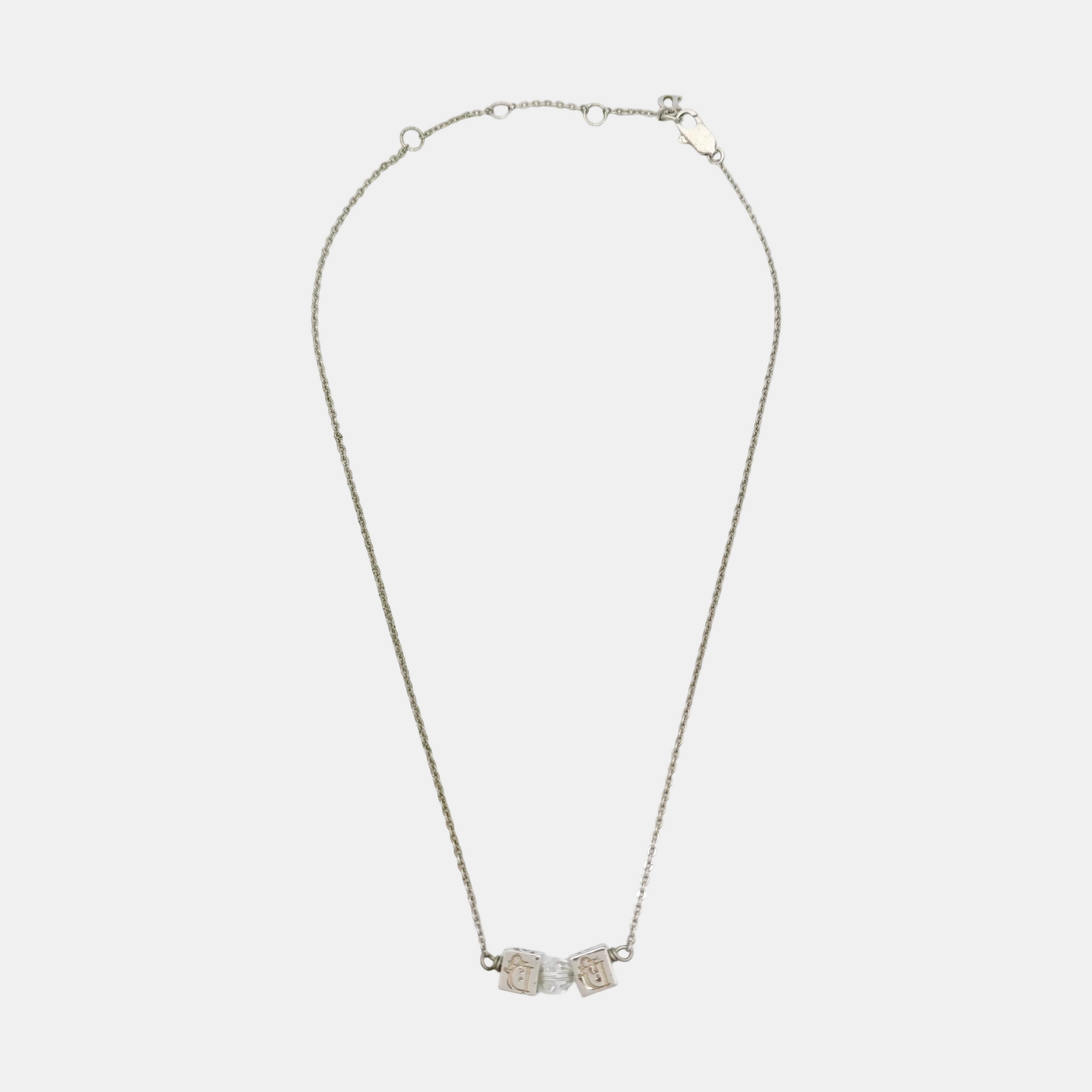 Dior Oblique Metal Silver Necklace