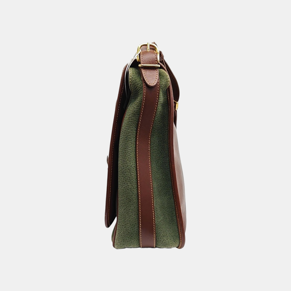 Quilted Suede Shoulder Bag Green