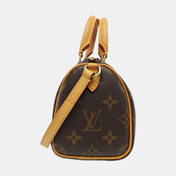 SPEEDY Nano Monogram Coated Canvas Brown