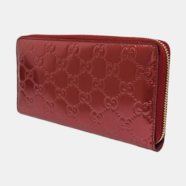 Signature Monogram Calfskin Red Wallet