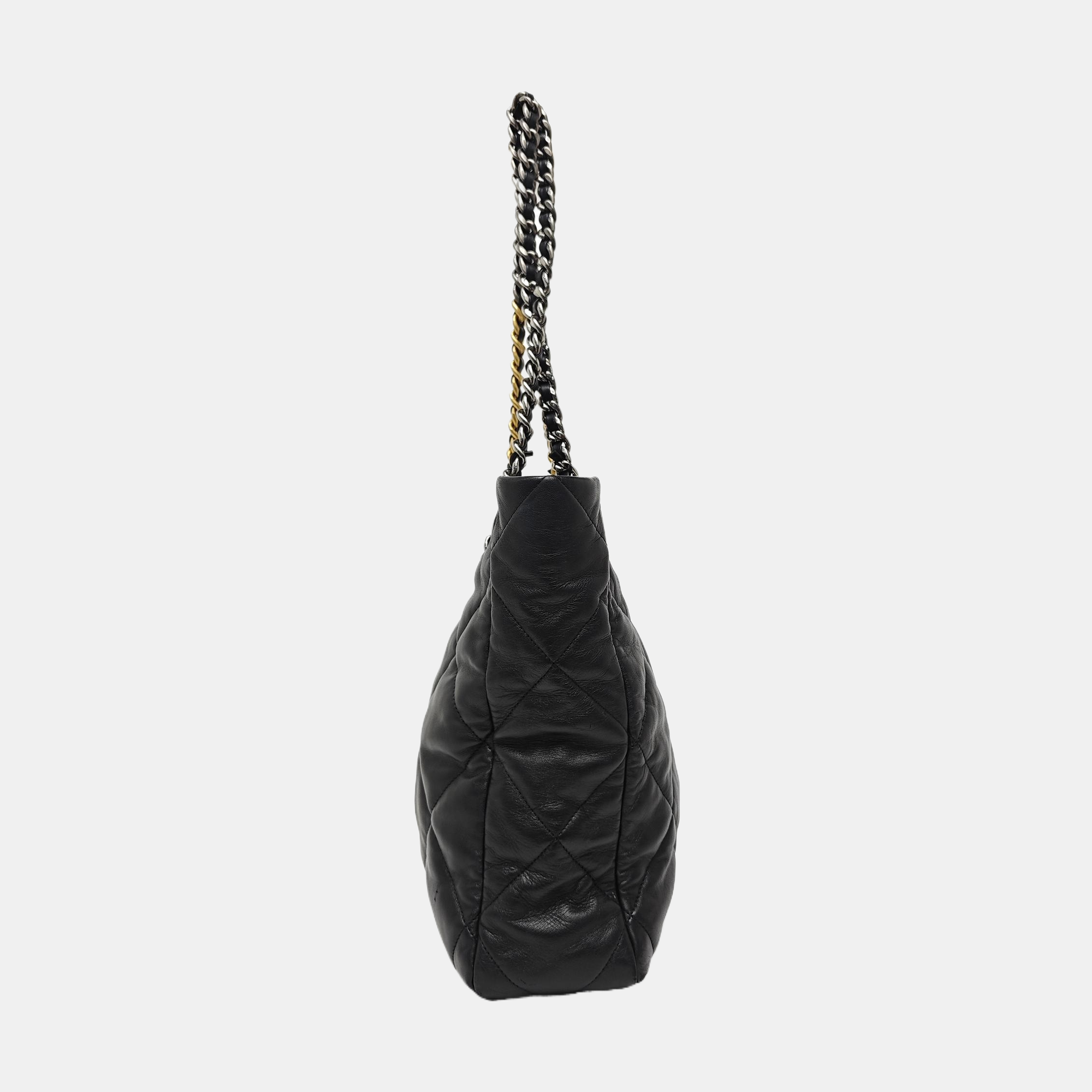 CHANEL 19 Large Quilted Lambskin Black