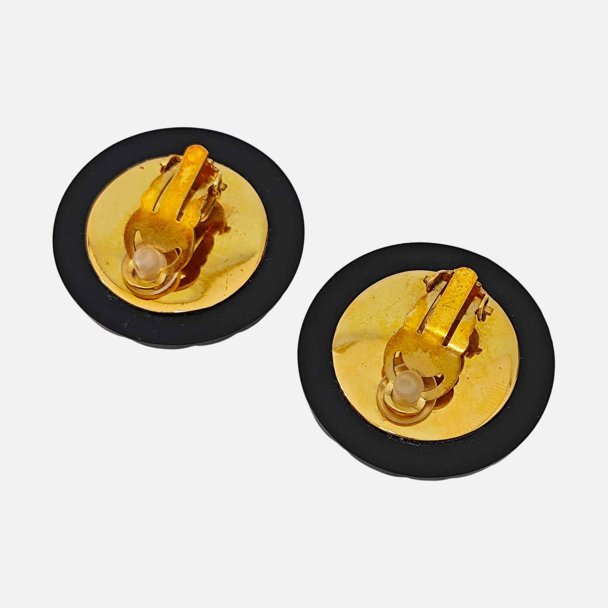 Metal Black Clip On Earrings