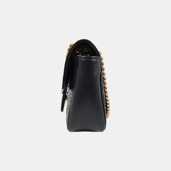 GG Marmont Small Quilted Calfskin Black
