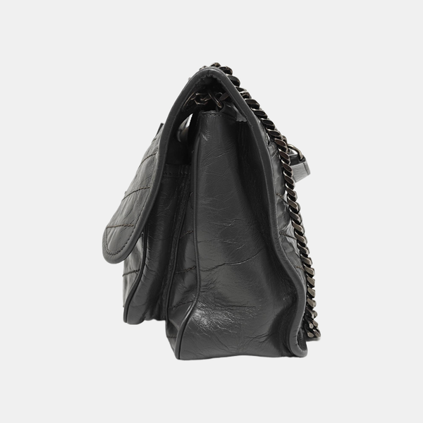 NIKI Medium Chevron Calfskin Gray