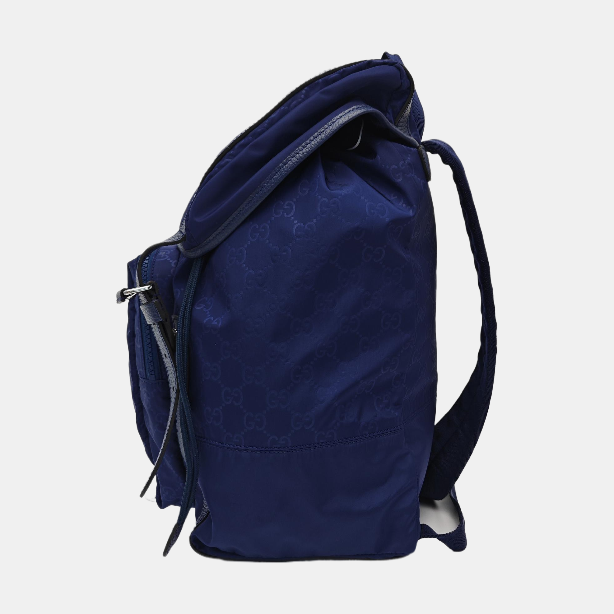 Monogram Nylon Backpack Blue