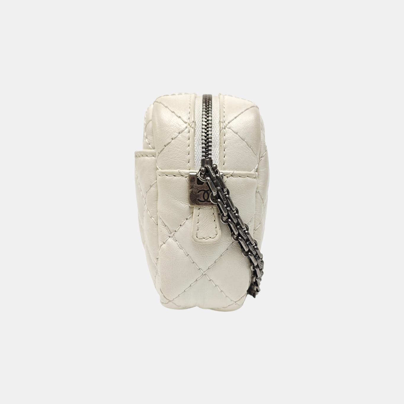 2.55 224 Quilted Calfskin White
