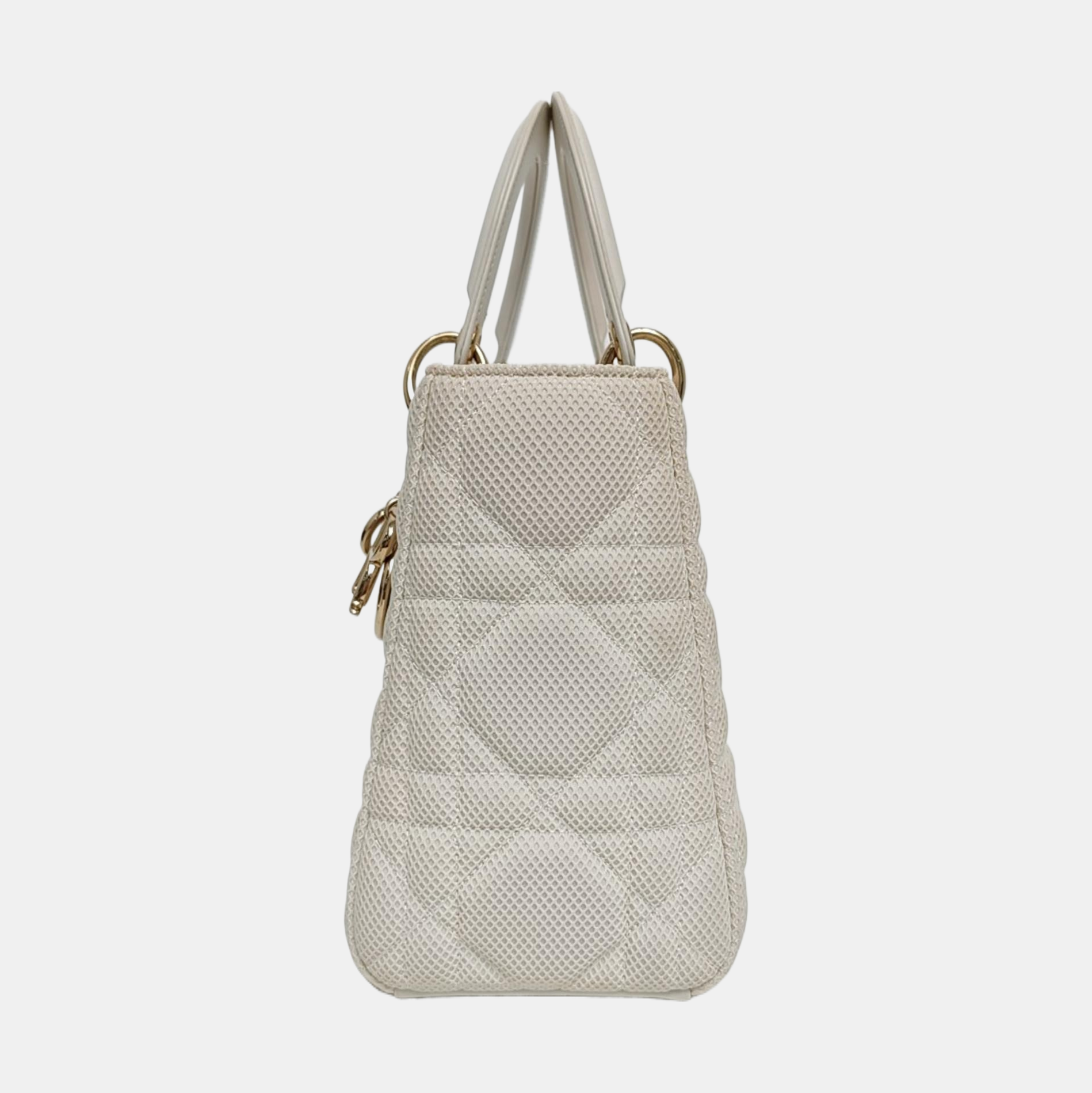 Lady D-Lite Medium Cannage Fabric White