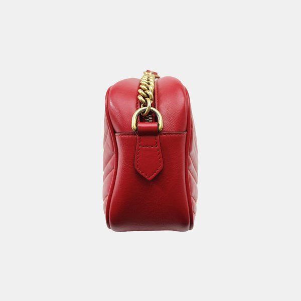 GG Marmont Small Quilted Calfskin Red