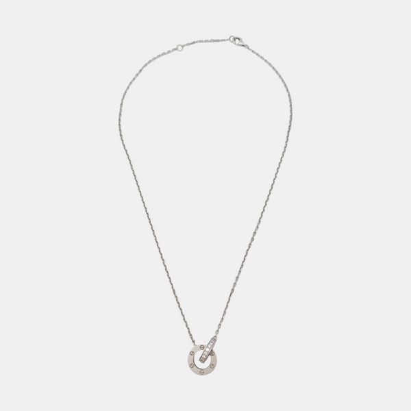 LOVE 18k White Gold Silver Necklace