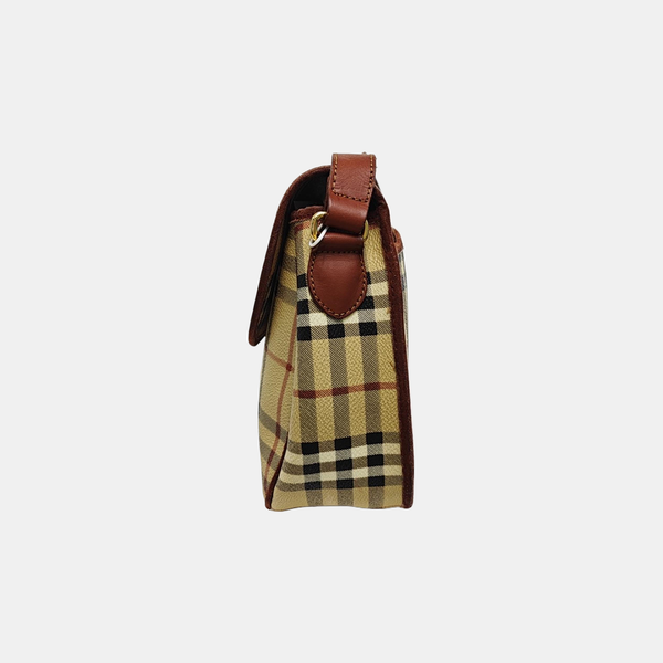 Coated Canvas Shoulder Bag Beige