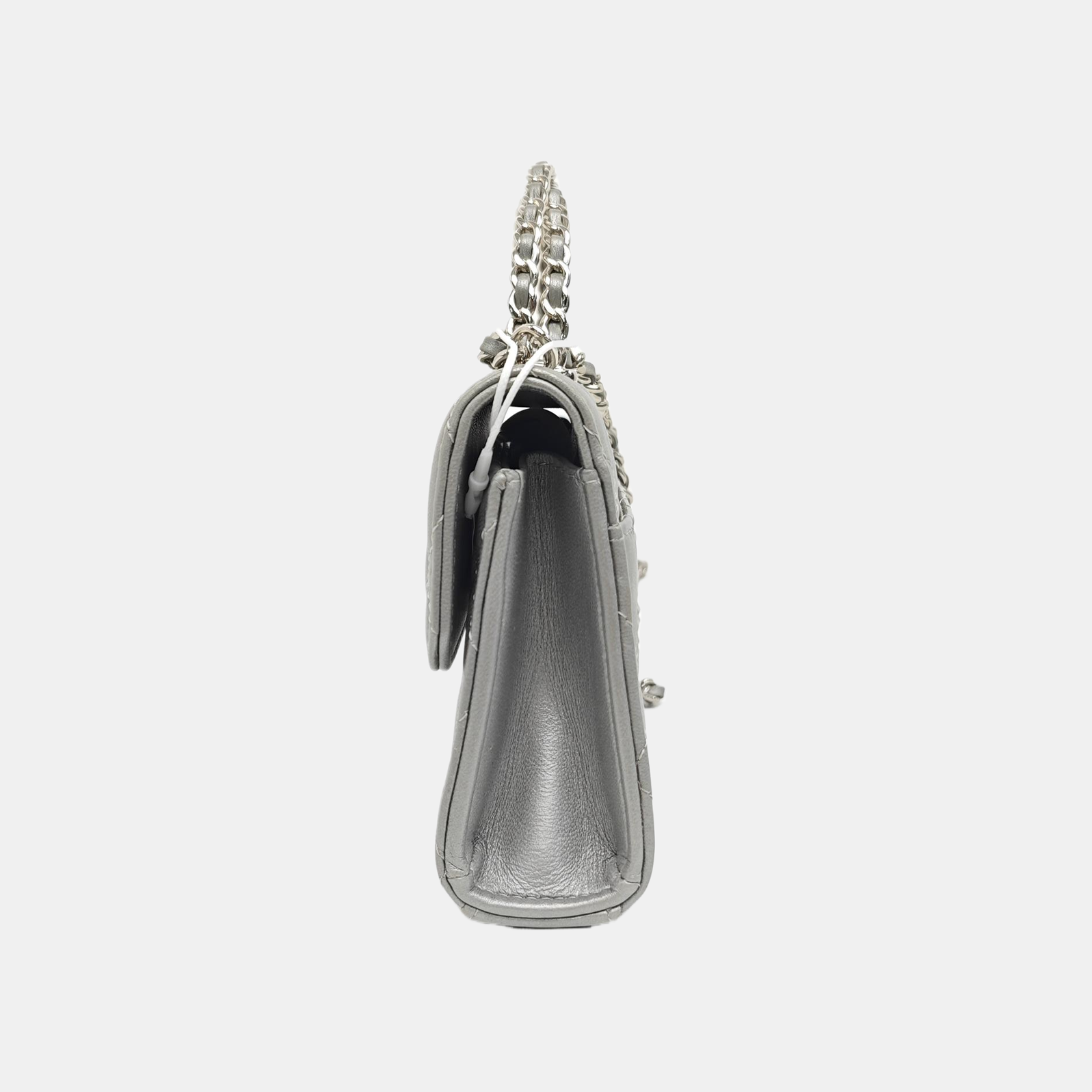 Quilted Lambskin Shoulder Bag Silver