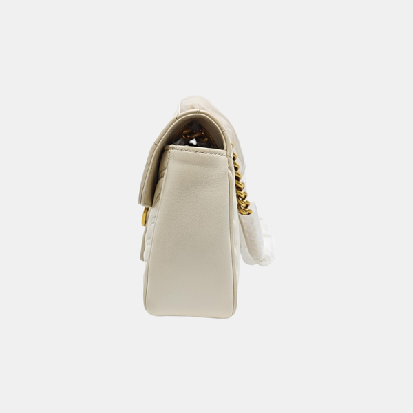 GG Marmont Medium Quilted Calfskin White