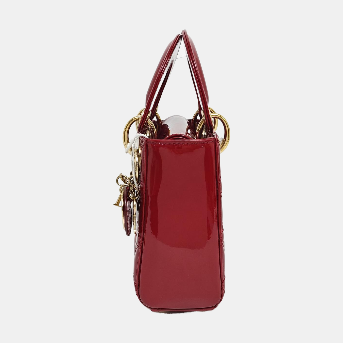 Lady Dior Mini Quilted Patent Leather Red