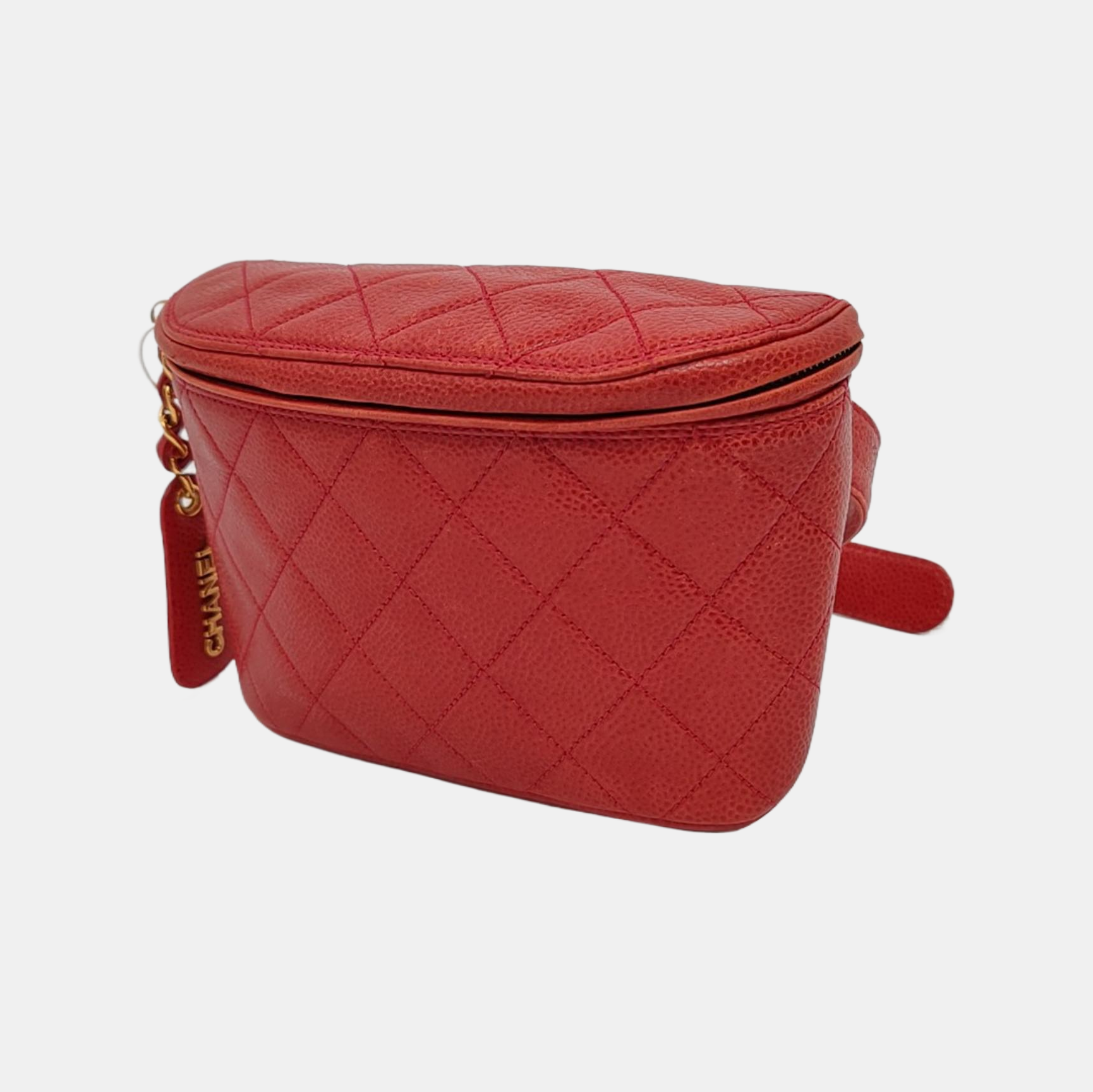 Quilted Grained Calfskin Red