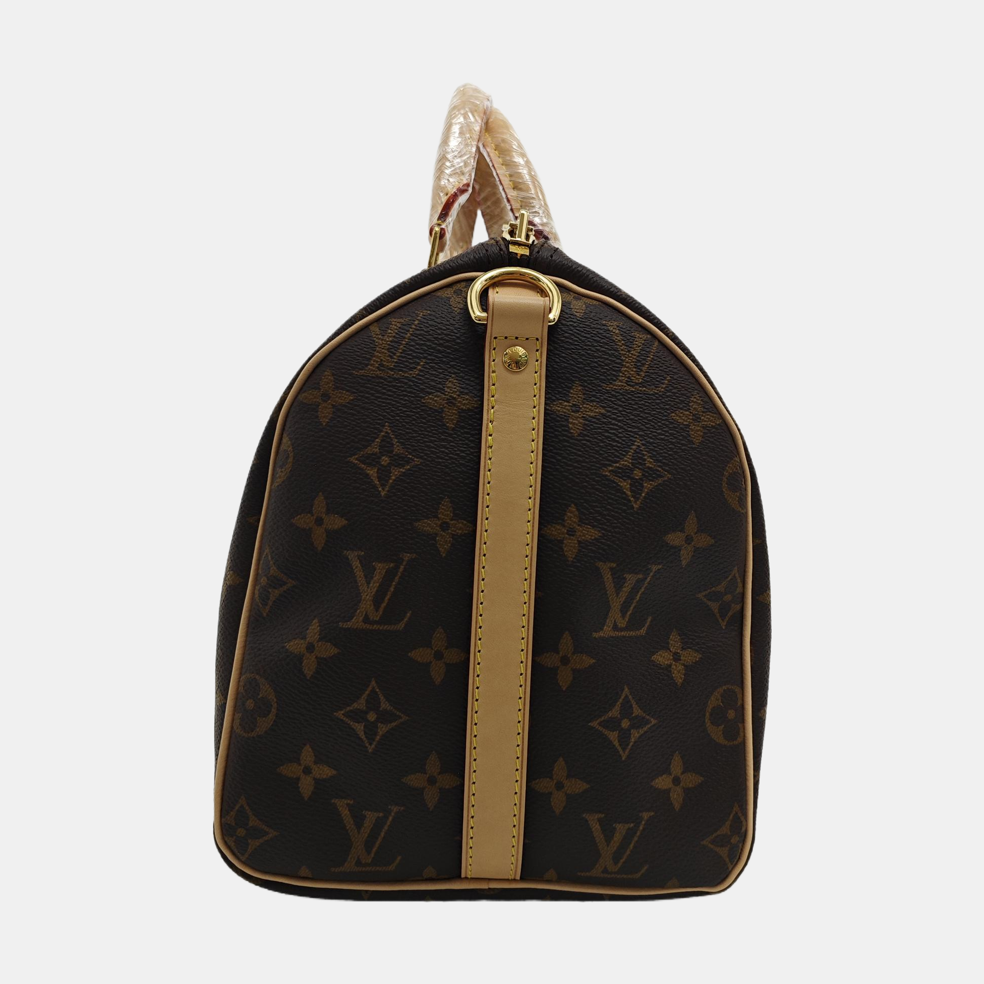 SPEEDY 30 Monogram Coated Canvas Brown
