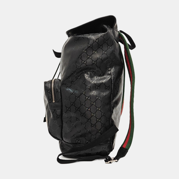 Monogram Coated Canvas Backpack Black