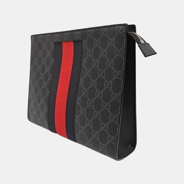 GG Supreme Monogram Coated Canvas Gray