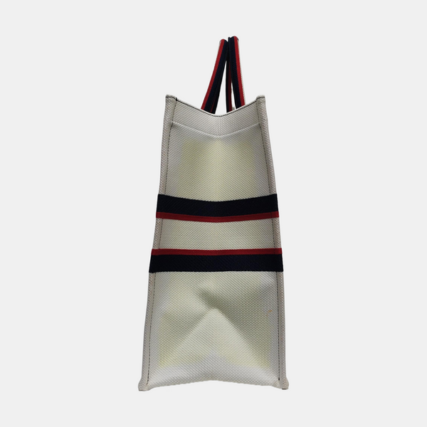 Authenticated pre-owned  Book Tote Large Canvas White - Tote Bag at Looply