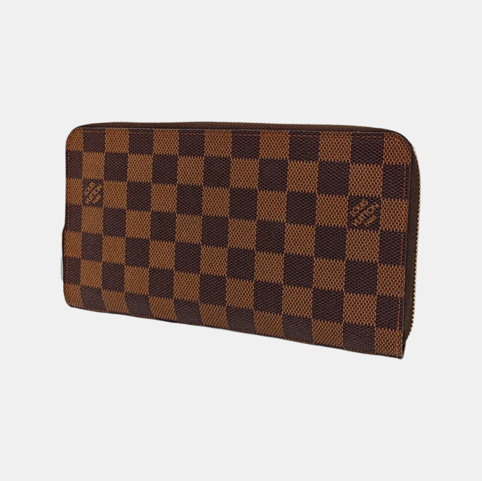 ZIPPY Damier Ebene Coated Canvas Brown