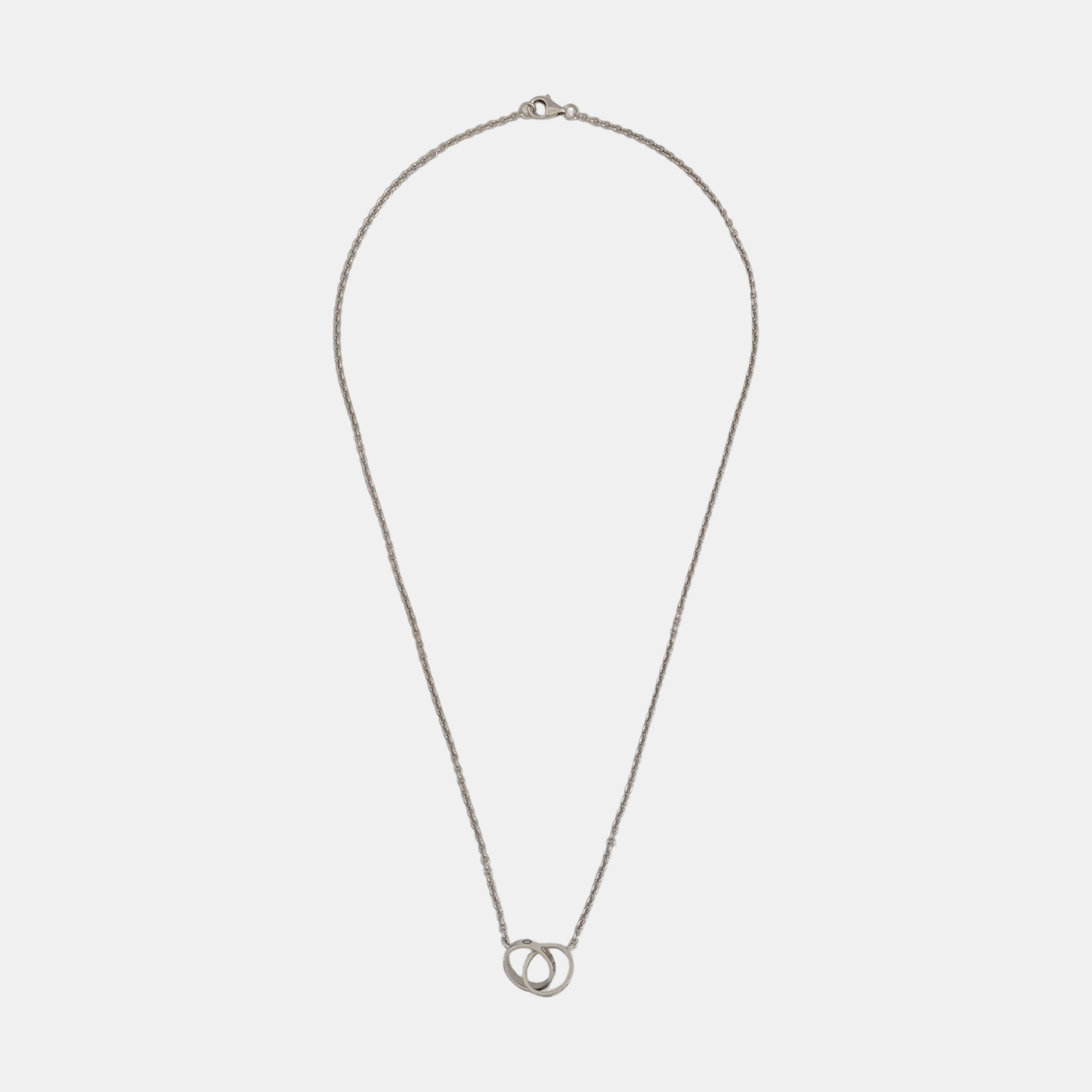 LOVE 18k White Gold Silver Necklace