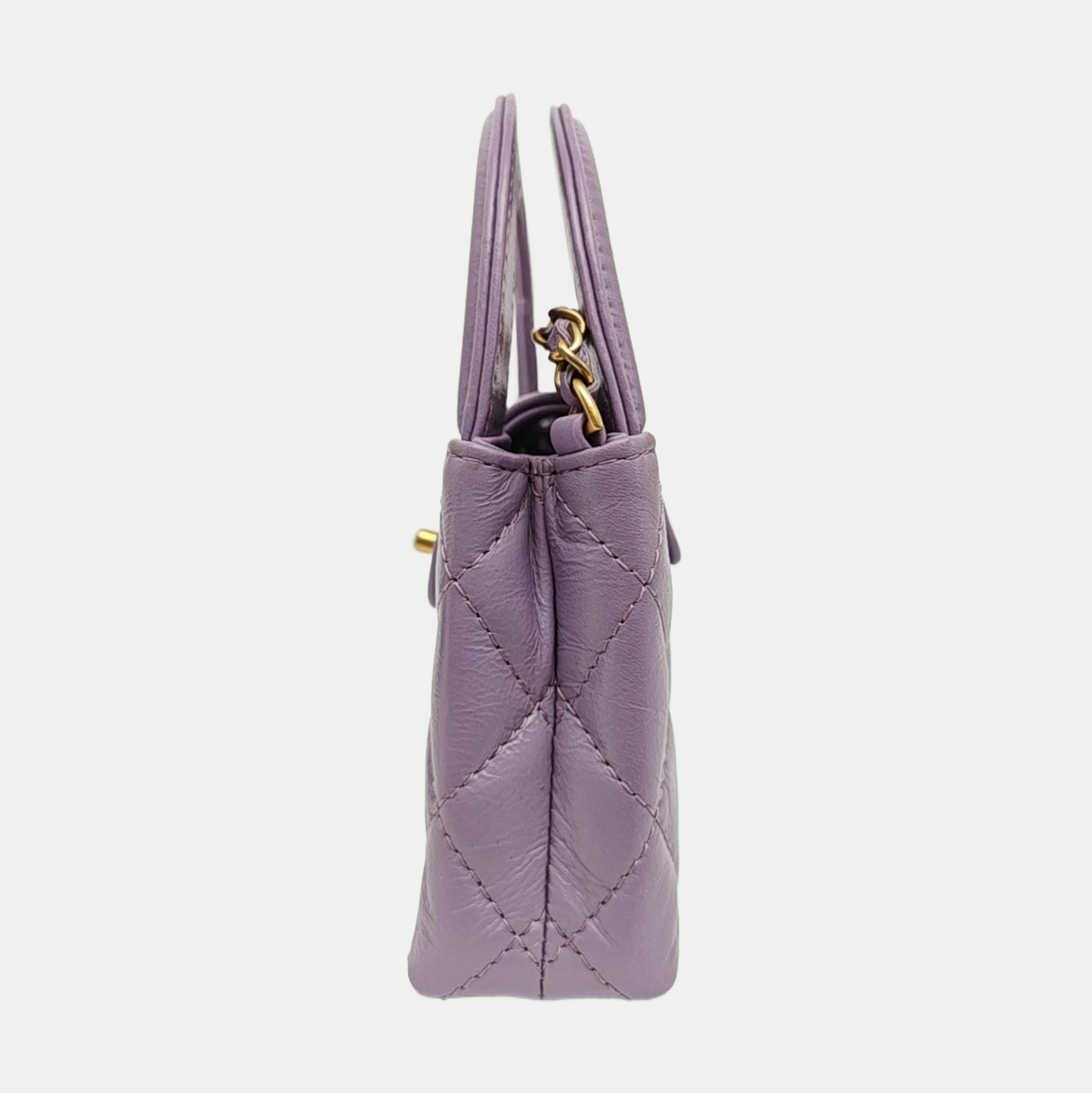 KELLY Super Mini Quilted Calfskin Purple