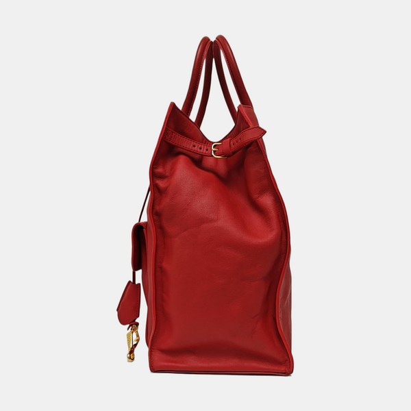 Padlock Work Calfskin Red
