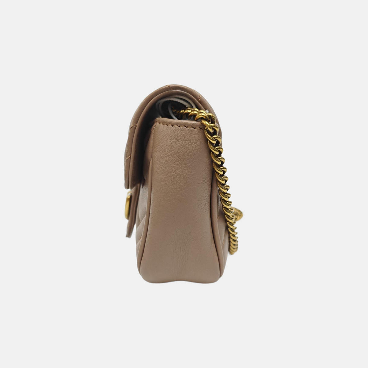 GG Marmont Mini Quilted Calfskin Beige
